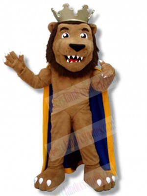 Brown King Lion Mascot Costume Animal Adult