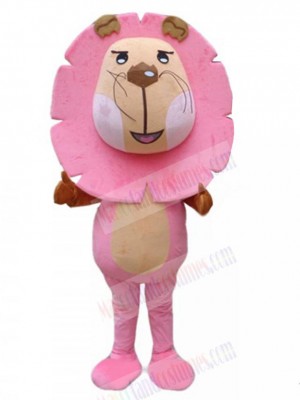 Funny Pink Lion Mascot Costume Cartoon