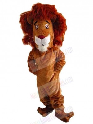 Confused Brown Lion Mascot Costume Animal