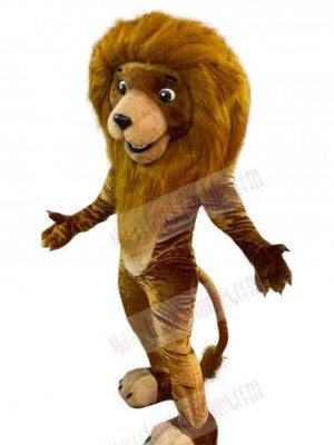 Strapping Brown Lion Mascot Costume Animal