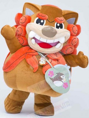 Brown and Orange Lion Mascot Costume Animal