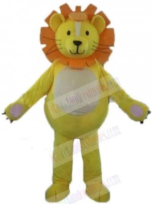 Orange Mane Yellow Lion Mascot Costume Animal