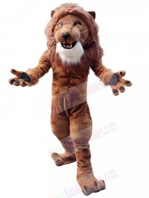 Muscle Lion Mascot Costume Animal with White Beard
