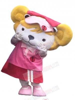 Female White Lion Mascot Costume Animal