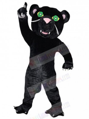 Cheerful Black Leopard Mascot Costume Animal