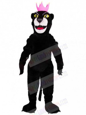 Pink Crown Black Panther Mascot Costume Animal