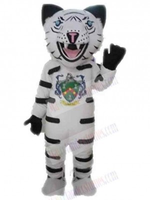 Fierce White Leopard Mascot Costume Animal
