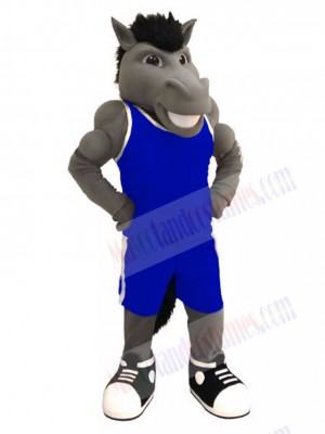 Power Grey Mustang Mascot Costume Animal