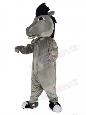 Power Muscles Grey Mustang Mascot Costume Animal