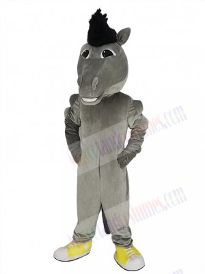 Power Muscles Gray Mustang Horse Mascot Costume Animal