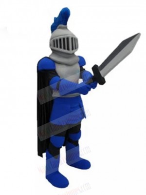 Handsome Blue Knight Mascot Costume People	