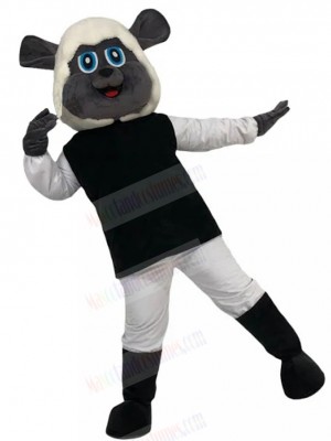 White and Black Poodle Dog Mascot Costume with Warm Headgear Animal