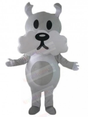 White and Gray Schnauzer Dog Mascot Costume Animal
