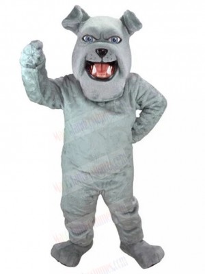 Fierce Gray Biritish Bulldog Spike Mascot Costume Animal