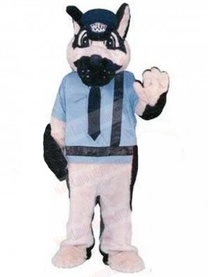 White Traffic Police Officer Dog Mascot Costume Animal