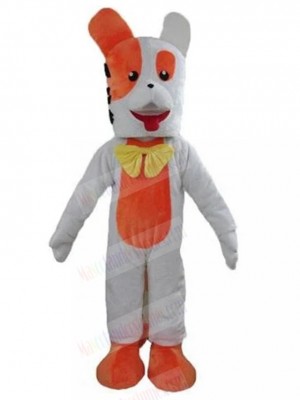 Funny White and Orange Dog Mascot Costume with Yellow Bow Tie Animal