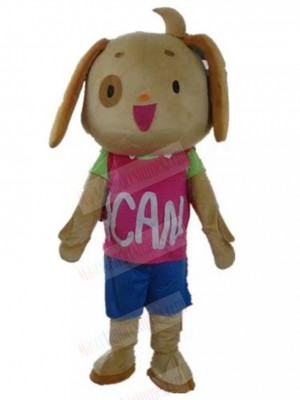 Lady Dog Mascot Costume with Pink T-shirt Animal