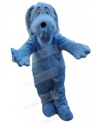 Long Blue Fur Golden Retriever Fursuit Mascot Costume Animal