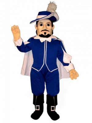 Spanish Officer in Blue Suit Mascot Costume People