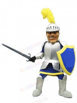 Grinning Medieval Knight Mascot Costume People