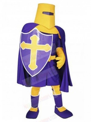 Purple and Yellow Teutonic Knights Mascot Costume People