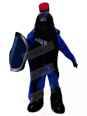 Cuirassier Knight with Black Armor Mascot Costume People