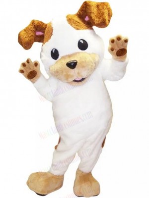 White and Brown Jack Russell Terrier Dog Mascot Costume