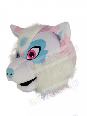 Pink and Blue Husky Dog Mascot Costume Animal Head Only