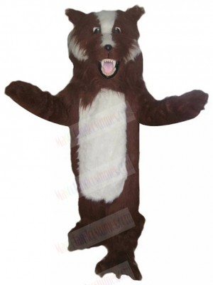 Fierce Brown and White Dog Mascot Costume Animal