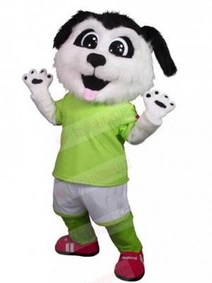 Amusing Long-eared White Dog Mascot Costume with White Pants Animal