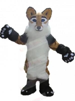 Furry Brown and White Fox Dog Mascot Costume Animal