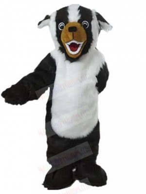 White and Black Rottweiler Dog Mascot Costume with Brown Mouth Animal