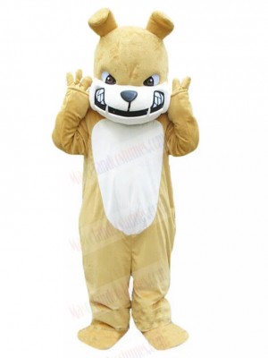 Ferocious Khaki British Bulldog Mascot Costume Animal