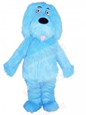 Hairy Blue Dog Mascot Costume Animal