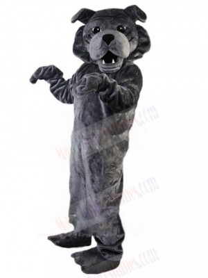 Alert Grey Bulldog Mascot Costume Animal