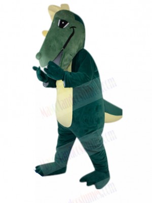 Dark Green Crocodile Mascot Costume with Yellow Belly Animal