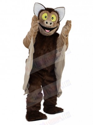 Smiling Brown Bat Mascot Costume Animal