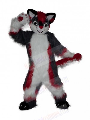 Furry White and Red Fox Dog Mascot Costume Animal