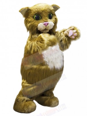 Long-fur Golden Cat Mascot Costume Animal