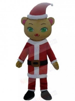 Yellow Cat of Christmas Mascot Costume Animal