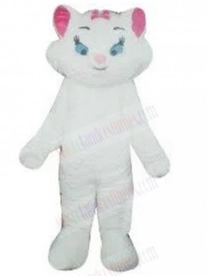 White Cat Mascot Costume with Blue Eyes Animal