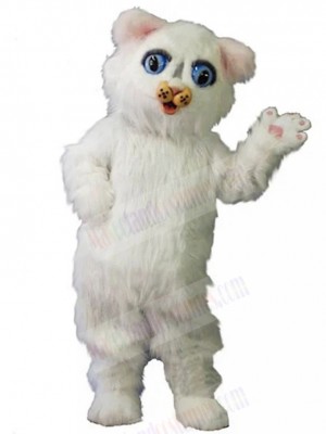 Shaggy Snow Ball Kitten Cat Mascot Costume Animal