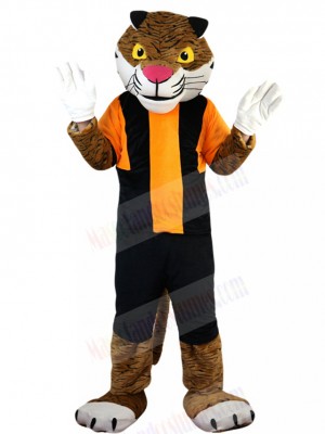 Serious Tiger Mascot Costume in Jersey Animal