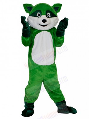 Well-groomed Green Raccoon Mascot Costume Animal