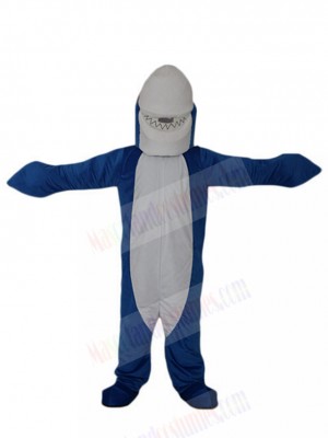 Grinning Blue Shark Mascot Costume Animal