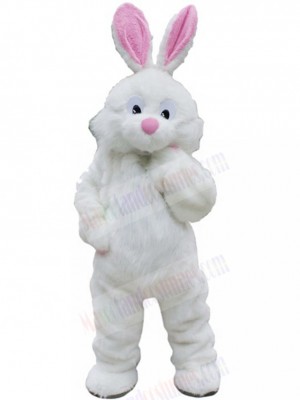 Furry White Rabbit Easter Bunny Mascot Costume Animal