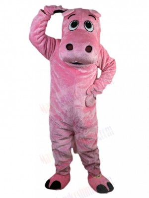 Funny Pink Hippo Mascot Costume Animal