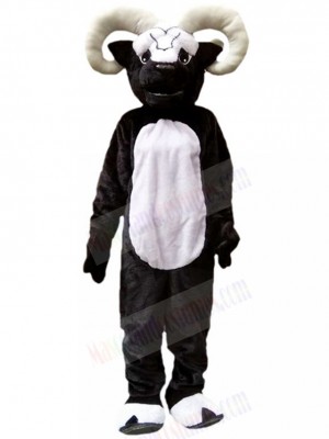 Expressionless Black and White Ram Mascot Costume Animal