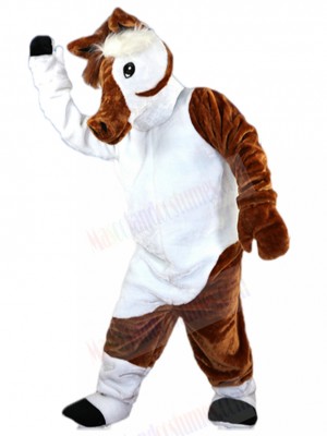 New Arrival Brown and White Horse Mascot Costume Animal