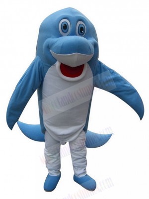 Blue and White Dolphin Mascot Costume Animal